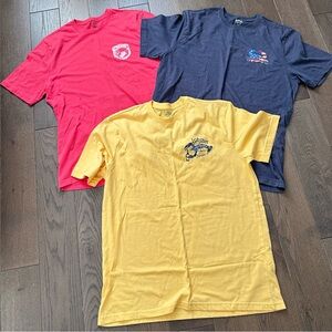 Izod Men's Short Sleeve Tees Bundle - Red, Yellow, and Blue Size Large